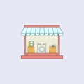 shop for home appliances colored outline icon. One of the collection icons for websites, web design, mobile app