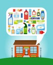 Shop with household chemicals