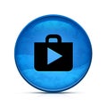 Shop icon on classy splash blue round button illustration