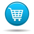 Shop icon cyan blue round button Royalty Free Stock Photo