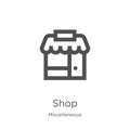 shop icon vector from miscellaneous collection. Thin line shop outline icon vector illustration. Outline, thin line shop icon for Royalty Free Stock Photo