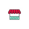 Shop icon vector, storefront symbol outline style, store isolated