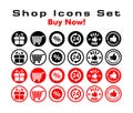 Shop Icons Set. Buy now vector