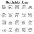 Shop icons set in thin line style Royalty Free Stock Photo