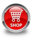 Shop glossy red round button Royalty Free Stock Photo