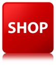 Shop red square button Royalty Free Stock Photo