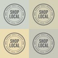 Shop Local Vector Icons - Four Color Pack - Small Business Shopping Graphic - Organic - Green Movement - Plant Based Royalty Free Stock Photo