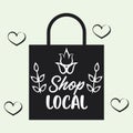 Shop local poster with shopping bag Royalty Free Stock Photo