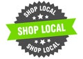 shop local sign. shop local round isolated ribbon label.