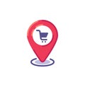 Shop location pin flat icon