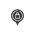 Shop location pin vector icon Royalty Free Stock Photo