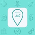 Shop location pin vector icon sign symbol Royalty Free Stock Photo