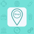 Shop location pin vector icon sign symbol Royalty Free Stock Photo