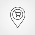 Shop location vector icon sign symbol Royalty Free Stock Photo