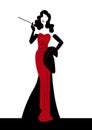 Shop logo fashion woman, silhouette diva. Company logo design, Beautiful cover girl retro , isolated Royalty Free Stock Photo