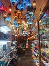 Shop with many colorful lanterns in Kotor, Montenegro
