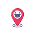 Shop map pointer flat icon