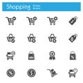 Shop, Market, Storeflat gray icons set of 16