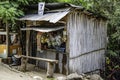 Shop for miscellaneous goods in the local style of the Mon people of Ban Huai Nam Sai in Suan Phueng District, Thailand