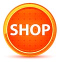 Shop Natural Orange Round Button Royalty Free Stock Photo