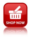 Shop now special red square button Royalty Free Stock Photo