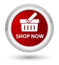 Shop now prime red round button Royalty Free Stock Photo