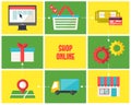 Shop online infographics icons set. Royalty Free Stock Photo