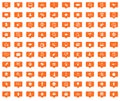 Shop orange message icons set