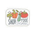 Shop organic food logo template, label for healthy food store, vegan shop, vegetarian cafe, ecology company, natural