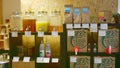 PRAGUE, CZECH REPUBLIC, NOVEMBER 30, 2019: Shop without packaging drugstore modern, healthy wide assortment of liquid