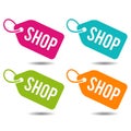 Shop price Tags on white background