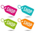 Shop price Tags. Flat Eps10 Vector Illustration.