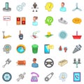 Shop reader icons set, cartoon style Royalty Free Stock Photo