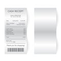 Shop reciept, retail ticket isolated object, financial atm bill, cash dispenser financial invoice. Buying financial Royalty Free Stock Photo