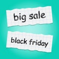Shop sale elements on lacerated paper Royalty Free Stock Photo