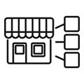 Shop segment market icon outline vector. Target customer