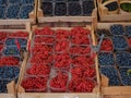 shop selling berries and fruits in the center city.