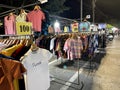 A shop selling clothes at night market Ayutthaya, Thailand Royalty Free Stock Photo