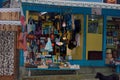 A shop selling local home made products for tourists in India Nepal border area. Pasupati Market Mirik Darjeeling West Bengal