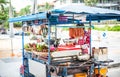 Shop selling papaya salad and food in the northeastern region by motorbike in Pattaya, Thailand