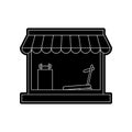 shop for selling sports instruments icon. Element of Hipermarket for mobile concept and web apps icon. Glyph, flat icon for