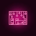 shop shoes outline icon. Elements of Mall Shopping center in neon style icons. Simple icon for websites, web design, mobile app, Royalty Free Stock Photo