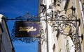 Shop sign Douglas in the Getreidegasse in Salzburg Royalty Free Stock Photo