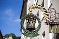 Shop sign Zara in the Getreidegasse in Salzburg Royalty Free Stock Photo