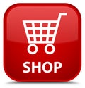 Shop special red square button Royalty Free Stock Photo