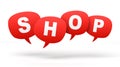 Shop speech bubbles 3d concept illustration