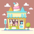 Shop store fruit yogurt ice cream gelato logo icon cartoon art design