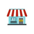 Shop store icon, flat style Royalty Free Stock Photo