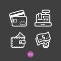 Shop and store, supermarket vector icons set. Flat illustration