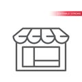 Shop or storefront thin line vector icon. Store, e-commerce symbol. Royalty Free Stock Photo